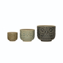 Load image into Gallery viewer, Stoneware Owl Containers (3 sizes)