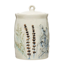 Load image into Gallery viewer, Floral Stoneware Canister (2 sizes)