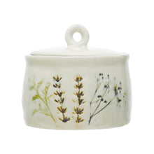 Load image into Gallery viewer, Floral Stoneware Canister (2 sizes)