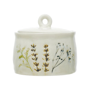 Floral Stoneware Canister (2 sizes)