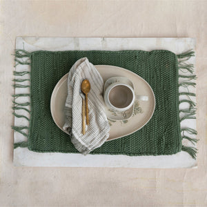 Woven Cotton and Jute Placemat (Two colors)