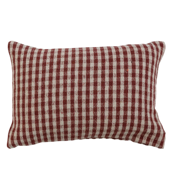 Red Gingham Lumbar Pillow