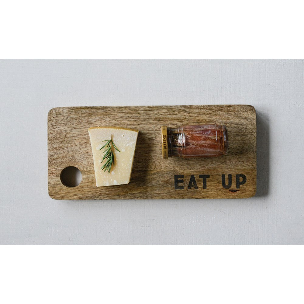 Eat Up Mango Wood Cutting Board