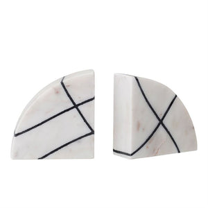 Black & White Marble Book Ends - Set of 2