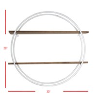 Load image into Gallery viewer, White Metal &amp; Wood Circle Shelf