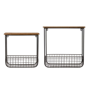 Wood & Metal Basket Shelves